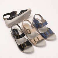 Casual Wedge Sandals Women's Fashion Thick Bottom Velcro Travel Beach Shoes
