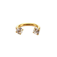 Stainless Steel Hoop Earrings With Diamond-encrusted Zircon Studs For Cartilage Piercings
