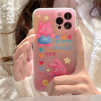 Fashion Creative Love Flower Bear Rabbit Phone Case
