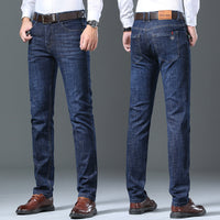 Jeans Men's Straight Loose Casual Pants Fleece-lined Thickened Men's Pants