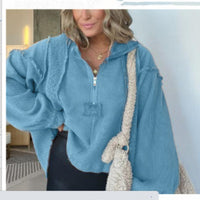 Autumn And Winter Women's Clothing Short Frayed Hem Sweater Women