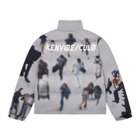 Winter Street Hip-hop American Full Pattern Print Cotton-padded Jacket Coat