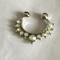 No Holes For Body Piercing With Alloy Diamond False Nose Ring
