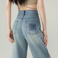 High Waist Straight-leg Wide-leg Pants