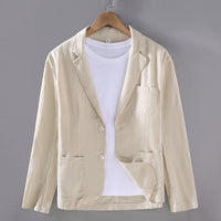 Japanese Flat Collar Casual Ramie Small Suit Men's Versatile