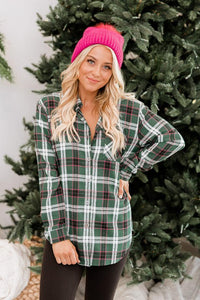 New Polo Collar Pocket Long Sleeve Plaid Shirt Thin Coat For Women