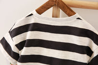 Boys' Summer Fashion Casual Striped Short Sleeve Suit
