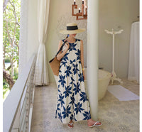 Loose Round Neck Sleeveless Floral Jumpsuit