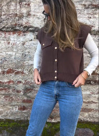 Women's Mink-like Wool Knitted Round Neck Loose Sweater Vest