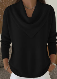 Womens Solid-color Long-sleeve Sweater Top