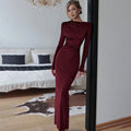 Womens Fashionable Defined-Waist Pleated Dress
