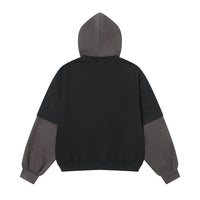 Printed False Two-piece Pullover Patchwork Hoodie Men