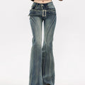 Retro Flared Jeans High Waist Slimming Super