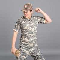 Tactical Camouflage Lapel T-shirt Outdoor