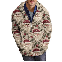 Christmas 3D Digital-Print Casual Zip-Up Hoodie