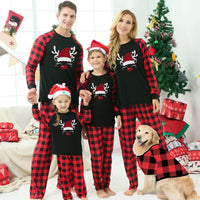 Plaid Stitching Printing Christmas Homewear Parent-child Suit