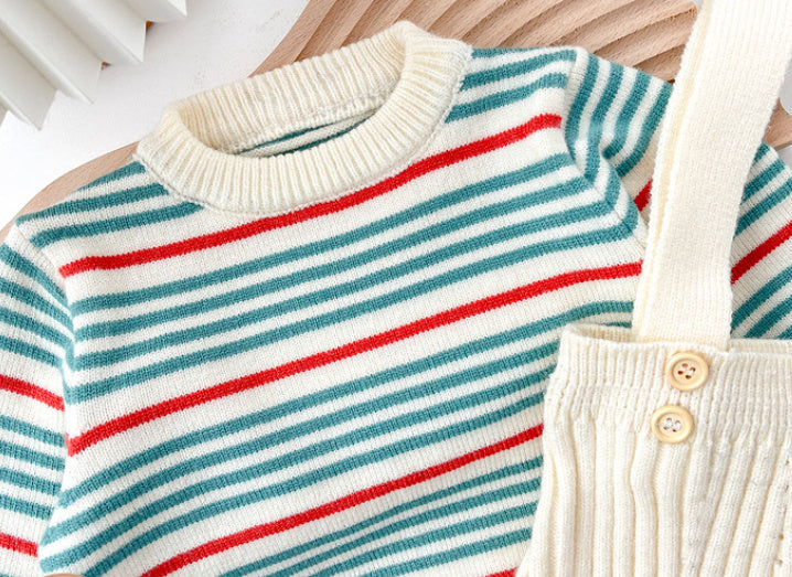 Boys And Girls Fashion Striped Knitted Top