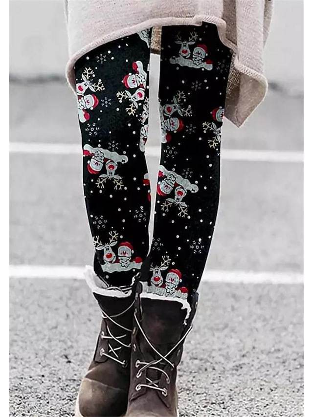 Christmas Leggings European And American Elastic Women