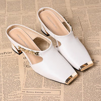 Women's Square Toe Half Slippers