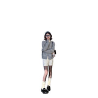 Advanced Design Gray Classic Style Knitwear Top Women's Sweater