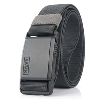 Automatic buckle elastic canvas belt