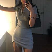 Summer New Style Fashionable Tight-Fitting Collarless Dress