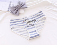 Cartoon Print Mid-waist Girls Cotton Triangle Bottom