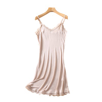 Silk Lace Sheer Slip Nightdress Breathable