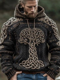 AutumnWinter Hooded Knitwear 3D Digital Print Unisex Crew-Neck Pullover Sweater For Men And Women
