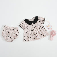 Two-piece baby girl blouse and pants