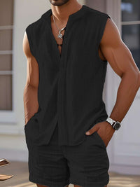 Men's Casual Sleeveless Sportswear Set With Crew Neck