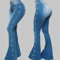 High waist stretch flared pants