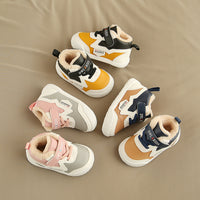 Toddler Shoes High Help Soft Soles Warm Cotton Shoes And Suede Leather Shoes For Infants Slip