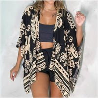 Loose-fitting Casual Womens Printed Cardigan Top
