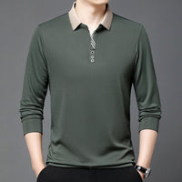 Summer Lapels Short-sleeved T-shirt Men's Skin-friendly Breathable Casual Top