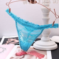 Women's Thong Transparent Seamless Seductive Lace Pure Color