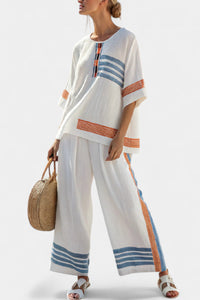 Loose Casual Womens Summer Cross-Border Fashion Beach Vacation Two-Piece Set