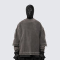 Long-sleeve Washed Vintage Fake Two-Piece Dyed American Streetwear T-Shirt