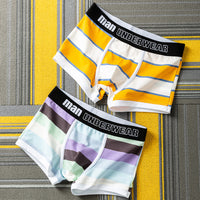 Men's Boxers Cotton Youth Summer Breathable Sports Personalized Cute Boxer Trend Stripes