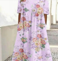 Fashionable Digital-print Wide-fit Dress