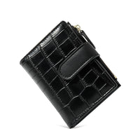 Simple Retro Solid Color Zipper Clasp Mini Short Wallet