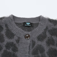 Retro Personalized Leopard Print Knitted Sweater Cardigan