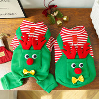Christmas Pet Dogs Cats Coats Dress Up Costume Elk Pocket Sweatshirt Teddy Bichon Puppy Kitten Vest Xmas Warmer Pets Clothes