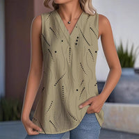 Casual Versatile Breathable Lightweight Sleeveless V Neck Top