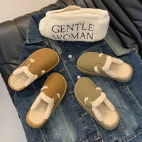 Retro Thick-soled Furry Slippers For Women