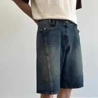 Washed Do The Old Cowboy Shorts Men's Loose Straight Shorts