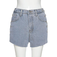 High-waist cut-out strap slim fit casual jeans