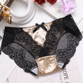 Hollow Transparent Lace Sexy Mid-waist Seamless Breathable Ice Silk Panties