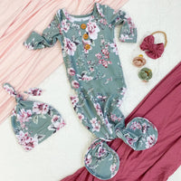 Newborn Button Printing Sleeping Bag  Hat Four Seasons