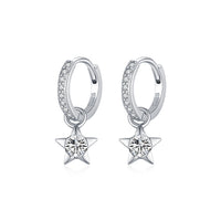 Mozan Diamond S925 Silver Trendy Commuter-style Diamond-studded Versatile Star Earrings